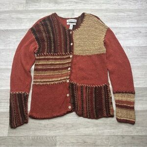 Vintage David Brooks Patchwork Knit Cardigan